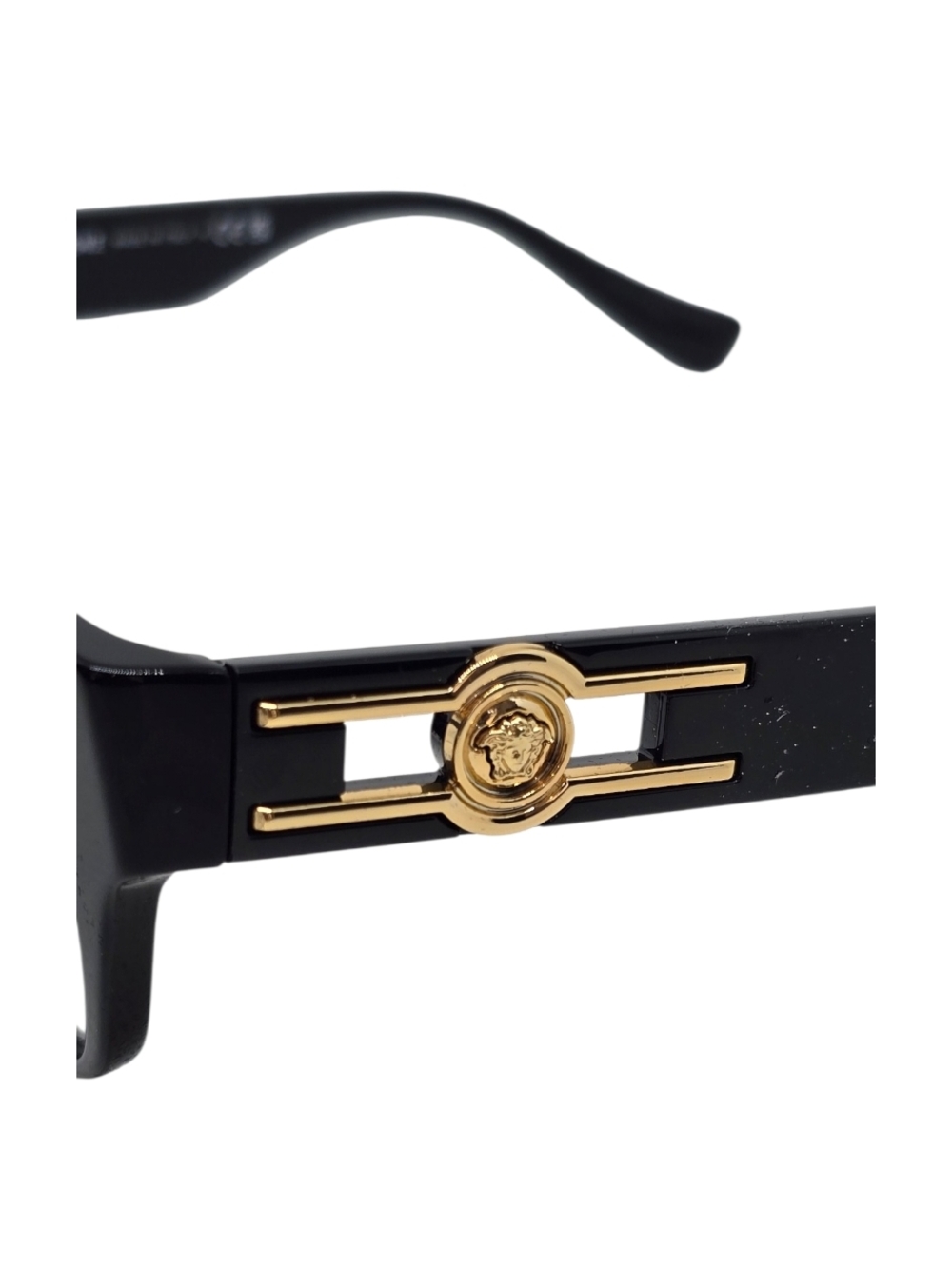 Versace Black Acetate Cat-Eye Glasses with Gold Medallion Temples - Picture 2 of 5